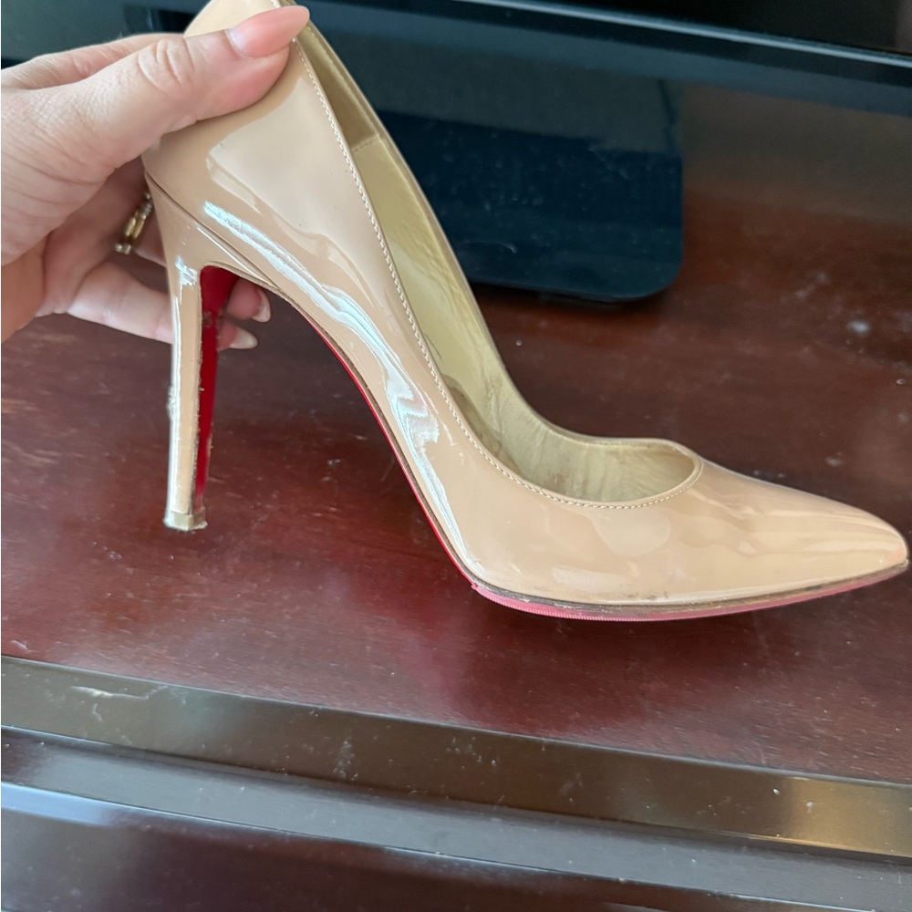 Christian Louboutin Nude Patent Leather Heels